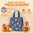 thumbnail image 5 of Pioneer Flower Floral Print Pattern Insulated Lunch Bag for Women & Adults,Large Portable Soft Cooler Lunch Bag,Thermal Food Storage Tote with Pearl Cotton,8.66L,8.75x5.75x9.5 Inch, 5 of 6
