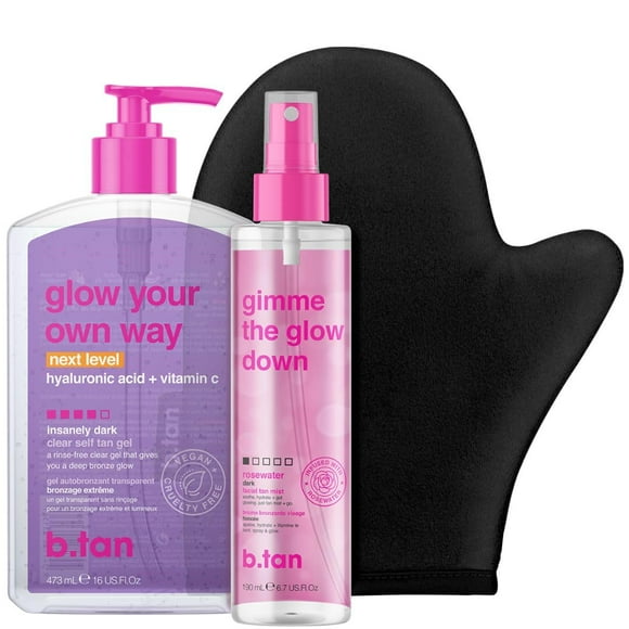 Kit autobronceador b.tan Clear Gel & Face Spray Dark Level