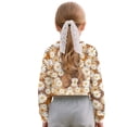 thumbnail image 2 of COEQINE Cute Crop Sweatshirt for Girls, Long Sleeve Crewneck Pullover Outfit Lightweight Sweatshirt Tops, Fall Winter Kids Fashion Age 5-6, Capybara Daisy Brown, 2 of 7
