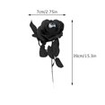 thumbnail image 3 of SeekLGT Halloween Artificial Flowers Black Faux Rose, Gothic Fake Rose Stem for Halloween Flower Bouquet, Home Vase Centerpiece, Wedding Party Gothic Decor, 3 of 8