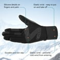 thumbnail image 5 of OZERO Mens Winter Thermal Gloves Touch Screen Glove Water Resistant Windproof Warm for Driving Cycling Running, 5 of 10
