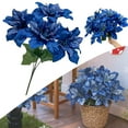 thumbnail image 2 of Artificial Poinsettia Flowers, Faux Silk Poinsettia Bouquets, Poinsettia Valentine’s Day Ornaments Poinsettia Flower Arrangement for Home Decor, 1 Pcs, 13.77 Inches, 2 of 9
