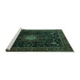 thumbnail image 2 of Ahgly Company Machine Washable Indoor Rectangle Medallion Turquoise Blue Traditional Area Rugs, 6' x 9', 2 of 4
