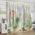 thumbnail image 4 of Cactus Curtains, Succulents Vintage Wood Panel Southwest Plants Tropical Desert Style, Blackout Curtains for Kids Bedroom Living Room, 2 Panel Set,42X54 Inch, 4 of 6