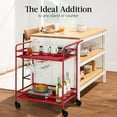 thumbnail image 6 of TYUIOP Rolling Bar Cart, Mobile Home Bar Serving Cart, Serving Station w/ 2 Tier Shelves, Wine Rack, Lockable Wheels - Red, 6 of 10