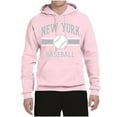 thumbnail image 2 of Wild Bobby City of New York NY Baseball Fantasy Fan Sports Unisex Hoodie Sweatshirt, Light Pink, Large, 2 of 6