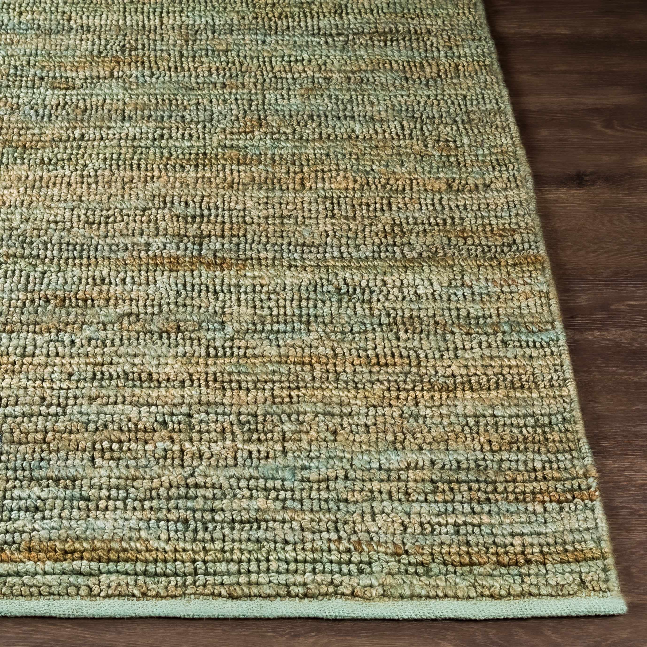 Hauteloom Kurtz Jute Living Room, Bedroom Area Rug - Traditional, Transitional - Sage - 9' x 13'