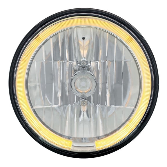 ULTRALIT - 7" Crystal Headlight with Amber LED Halo Ring