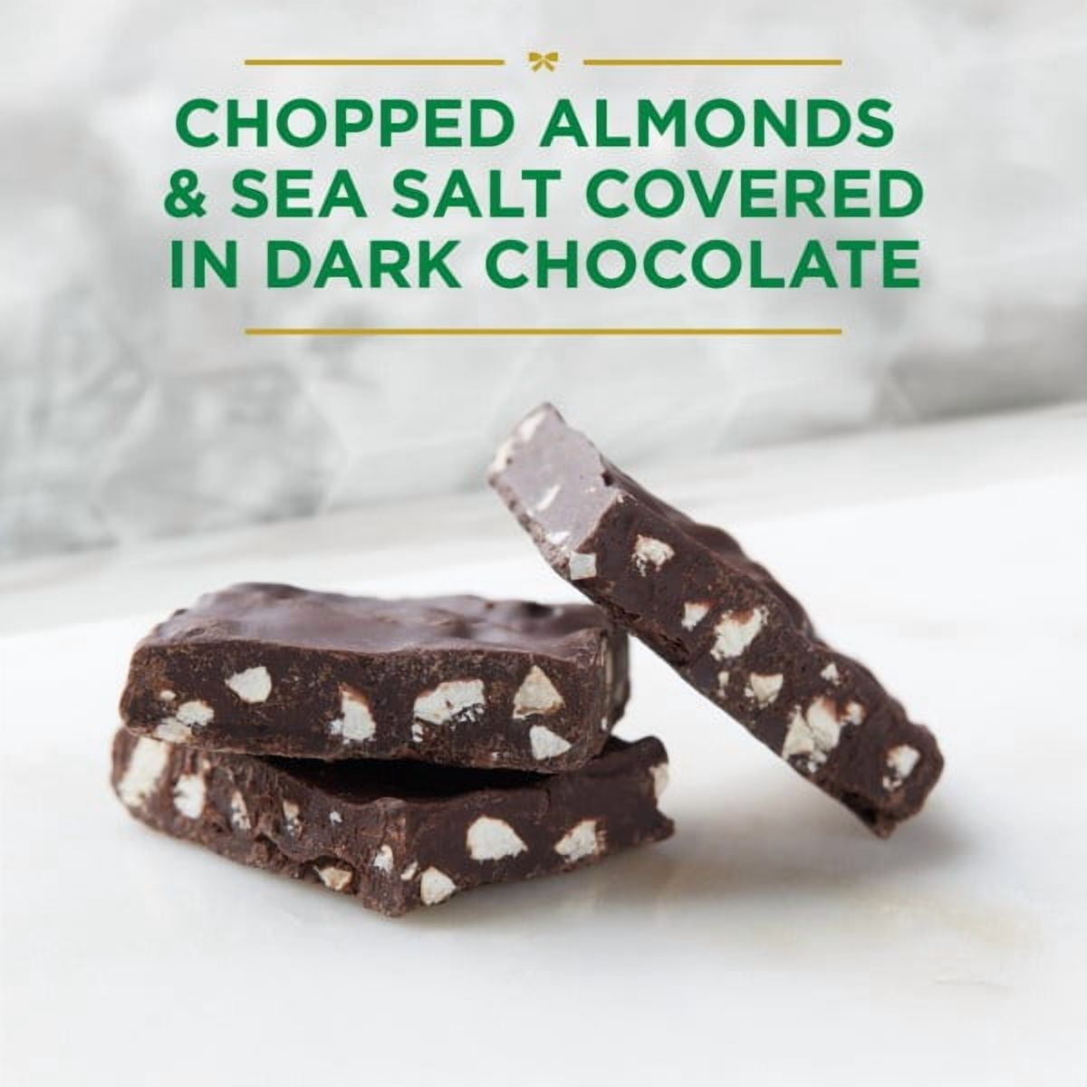 RUSSELL STOVER Sugar Free Dark Chocolate Almond & Sea Salt Bark, 7.5 oz bag (≈ 24 pieces)