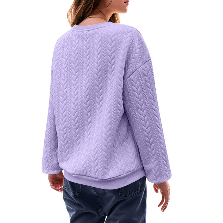 トップス juvyy JWZUY Kids' Long Sleeve Crewneck Sweater Cute Fall Knit