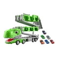 thumbnail image 1 of Camión de transporte de dinosaurios, transportador de dinosaurios, vehículos, juego de pista y tienda 12 coches, 1 of 9