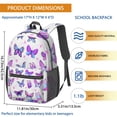 thumbnail image 2 of 17 Inch Lightweight Backpack,PVC Waterproof Oxford Fabric, Ergonomically Designed, with Large Capacity, Monarch Butterfly Aesthetic, 2 of 5