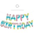 thumbnail image 1 of Globos de pancarta de feliz cumpleaños LIUXGMXG de arcoíris de 16 pulgadas con letras de papel Mylar coloridas, 1 of 5