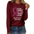 thumbnail image 2 of Fridja Haut Femme Cancer du Sein Décontracté Manches Longues Col Rond Chandail en Molleton Pull Blouse, 2 of 4