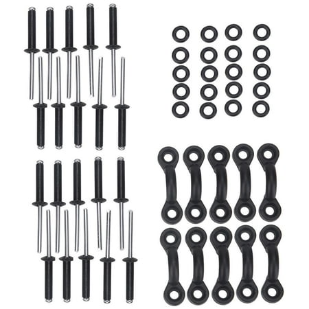 Hilitand Durable Kayak Replacement Kit Set with Nylon Pad Eyes & Tri-Fold Rivets & Screw Nuts, Tri Grip Rivets, Pad Eyes