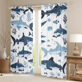 thumbnail image 2 of Manfei Ocean Shark Blackout Curtains, Kawaii Sealife Lover Window Curtains Pack of 2 (38x45 Each), Navy Blue, 2 of 6