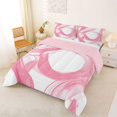 thumbnail image 2 of Homewish Pink Watercolor Ombre Queen Comforter Set For Girls,Geometric Abstract Comforter Sets Queen,Pink Reversible,3pcs,1 Comforter and 2 Pillowcases, 2 of 7