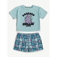 thumbnail image 5 of Justice Girls Short Sleeve Tee with Shorts Pajama 2-Piece Set, Sizes 5-18, 5 of 5