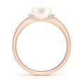 thumbnail image 2 of ANGARA Freshwater Cultured Pearl Ring with Diamond Collar in 14K Rose Gold for Women | June Birthstone, Birthday, Anniversary, Jewelry Gift for Women | Natural Pearl Ring, 2 of 8