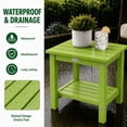 thumbnail image 3 of Y&M Outdoor Side Table, HIPS Adirondack Small Double Layer Table, Waterproof Square Balcony Modern End Tables for Patio, Pool, Beach, Porch, Deck, Indoor or Outdoor Use, Lime, 3 of 6