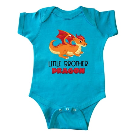 

Inktastic Little Brother Cute Red and Orange Dragon Gift Baby Boy Bodysuit