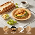 thumbnail image 5 of DTFMZOV Paper Plates 8.5, 30 Pcs Wood Grain 2X Thickened Plates, Heavy Duty Round Deep Serving Plates for Party, Daily Use, Holiday, Soak & Cut Proof, Microwave & Freezer Safe, 5 of 10
