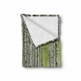 thumbnail image 2 of Birch Tree Soft Flannel Fleece Blanket, Peaceful Late Summer Woodland Trunks Leaves Foliage Serene Tranquil, Cozy Plush for Indoor and Outdoor Use, 60" x 80", Green Pale Grey Black, by Ambesonne, 2 of 6