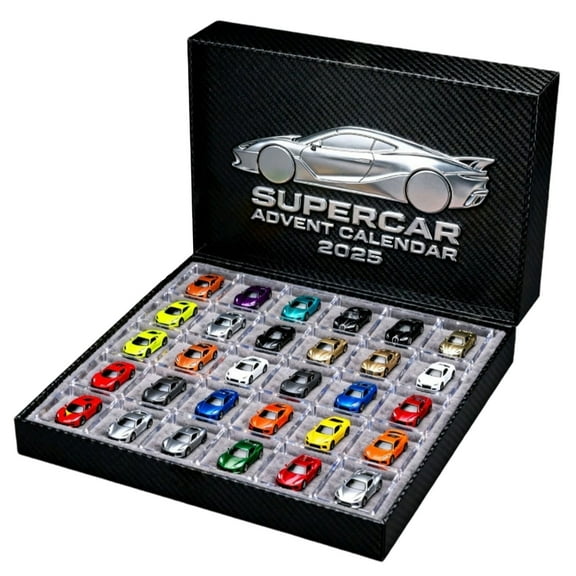 2025 Advent Calendar 24 Days Christmas Countdown Calendar with 24 Types of Cars Muscle Car Vehicle Surprise Box(1PCS)(Acrylic material)
