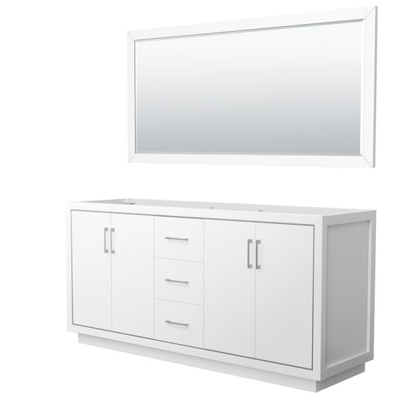 Wyndham Collection Wcf1111-72D-Cx-M70 Icon 71" Double Free Standing Vanity Cabinet - White