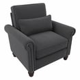 thumbnail image 2 of Coventry Accent Chair with Arms in Charcoal Gray Herringbone Fabric, 2 of 2