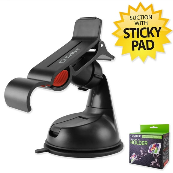 Cellet Dashboard / Windshield Car Mount Holder with Sticky Pad / One-Hand Mountable
