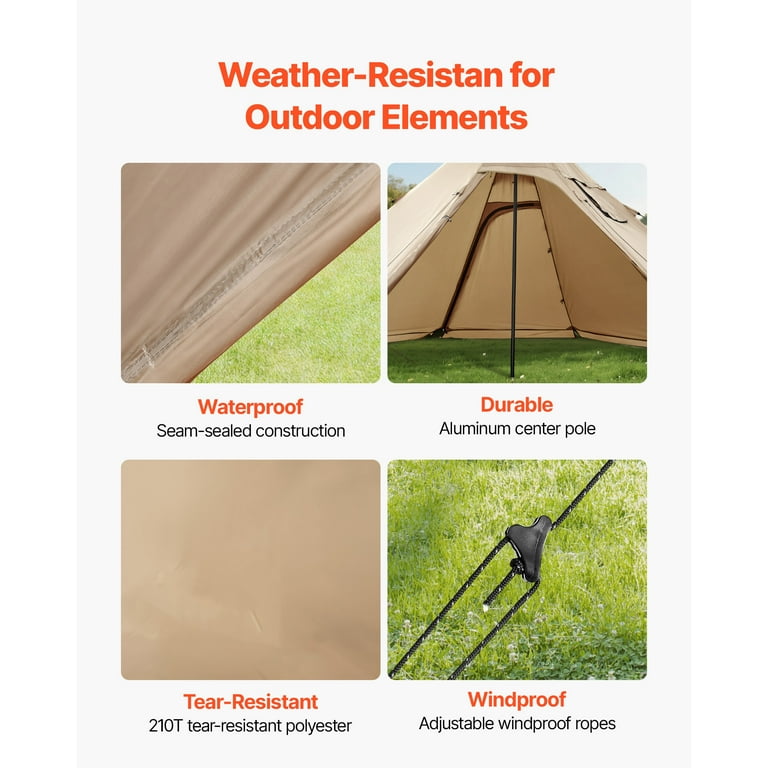 KFFKFF Compact Hot Tent for Two, Portable Winter Tipi with Stove