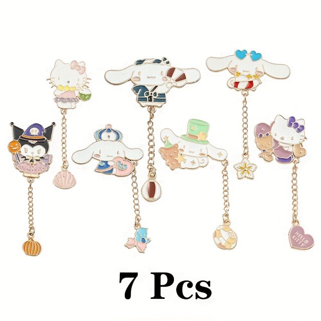 Broche De La Serie Sanrio Para Hombres, Lindo Pin De Esmalte Kuromi De Canela, Insignia De Metal De Hello Kitty Para Mochila, Accesorios De Ropa