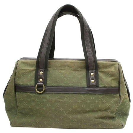 Louis Vuitton Green - Josephine Khaki Monogram Mini Lin Gm Large Boston 870043 Green Canvas Satchel