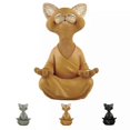 thumbnail image 1 of Figura de Buda con forma de gato para meditación, figura de resina para yoga y meditación, decoración del hogar, 12,5 cm, gato naranja, 1 of 3