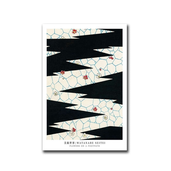 Retro Watanabe Creation Art Japanese Abstract Landscape Plant Flower Poster Canvas Painting And Print For Living Room Home Decor50 x 70 cm, unframed,G