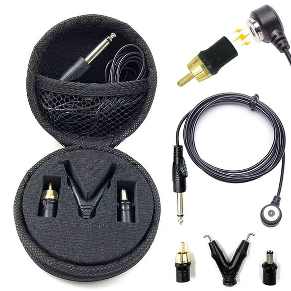 Tattoo Clip Cord,DC RCA Silicone Soft Wire Tattoo Clip Cords 71in 3in1 Replaceable head with magnetic adsorption,for Tattoo Machines Cartridge Pen Machine Cables Power Supply Kits Accessories