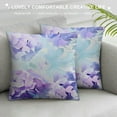 thumbnail image 3 of Nawypu Blue and Purple Pastel Flower Hydrangea Floral Blossom Throw Pillow Covers Decorate Home Living Room Girls Room,Spring Summer Cottagecore Pillowcase Set of, 3 of 5