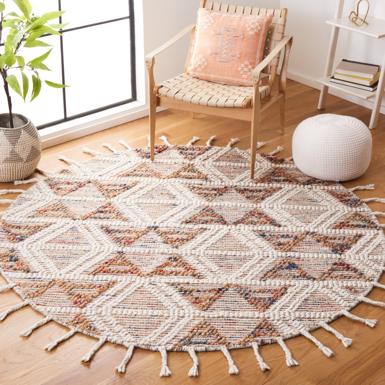 SAFAVIEH Natura Cynarra Southwestern Area Rug, Ivory/Red, 6' x 9'