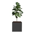 thumbnail image 4 of 20-inch Cube Metal Steel Garden Deck Planter Box Square Black Yard Flower Pot, 4 of 21