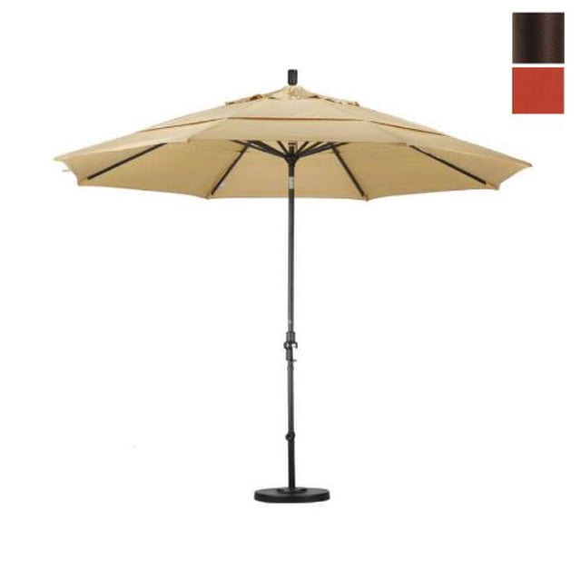 11 Pieds Aluminium Marché Umbrella Collier Inclinaison Bronze/oléfine/coucher de Soleil/dwv