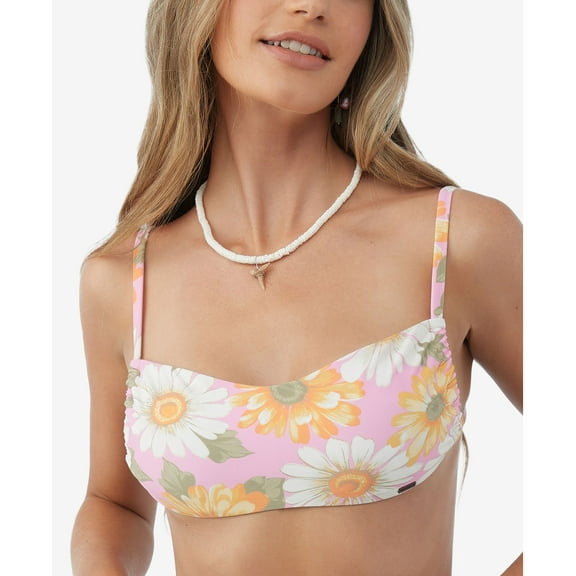 Juniors' Sunnyside Jupiter Scoop-Neckline Bikini Top Pink L