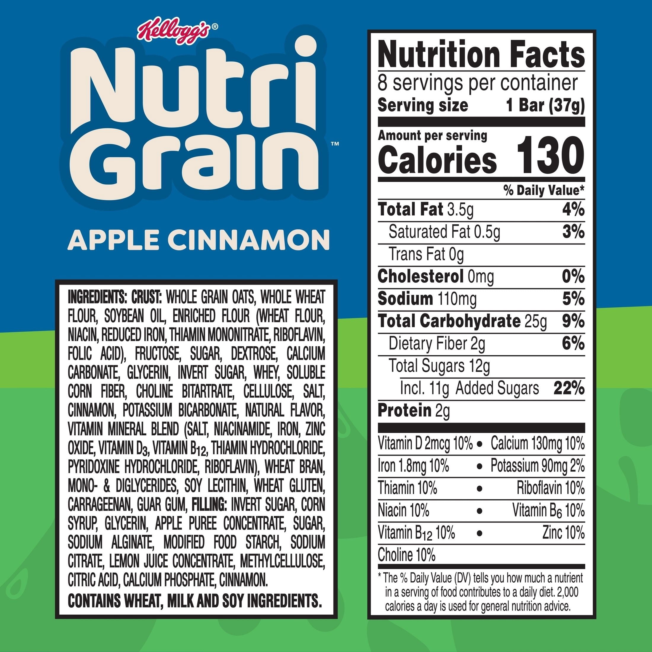 (4 pack) Nutri-Grain Breakfast Bars, Made with 10g Whole Grains, Snack Bars, Apple Cinnamon, 10.4oz Box (8 Count)