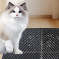 thumbnail image 1 of Alfombra de arena para gatos, almohadilla de pie, alfombra del piso, silicona portátil de gato que captaba la alfombrilla para gatos de suministro de negro, 1 of 10