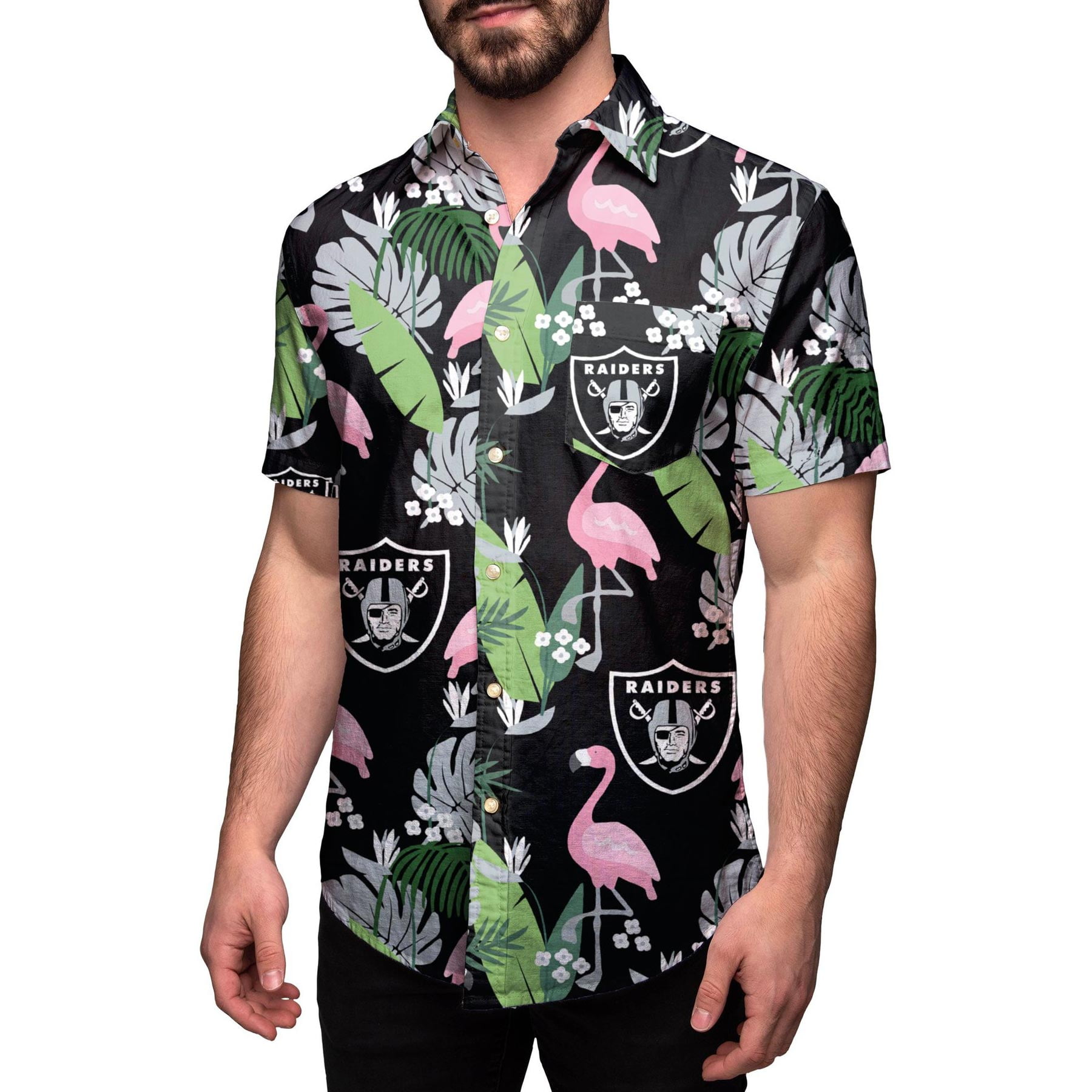 oakland raiders button up shirt