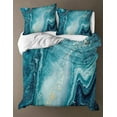 thumbnail image 4 of Move Over Marble Bedding Sets King Teal Marble Textured Duvet Cover Set Marble Pattern Microfiber No Filling, 4 of 6