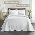 thumbnail image 5 of Superior 3 Piece Aspen Cotton Blend White Bedspread Set, Queen, 5 of 9