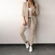 thumbnail image 1 of Puntoco Traje casual de color celosía para mujer, chaqueta de manga larga + pantalones largos, conjunto de dos piezas Puntoco Puntoco-5478, 1 of 6