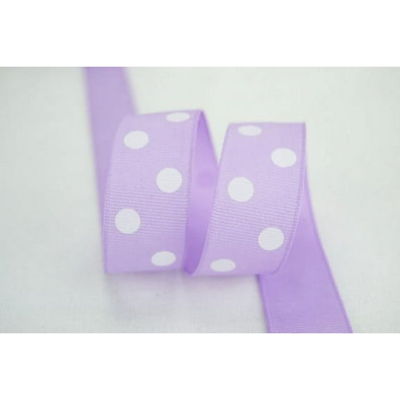 Ribbon Bazaar Grosgrain Polka Dots 1-1/2 inch Light Orchid 25 yards 100% Polyester Ribbon