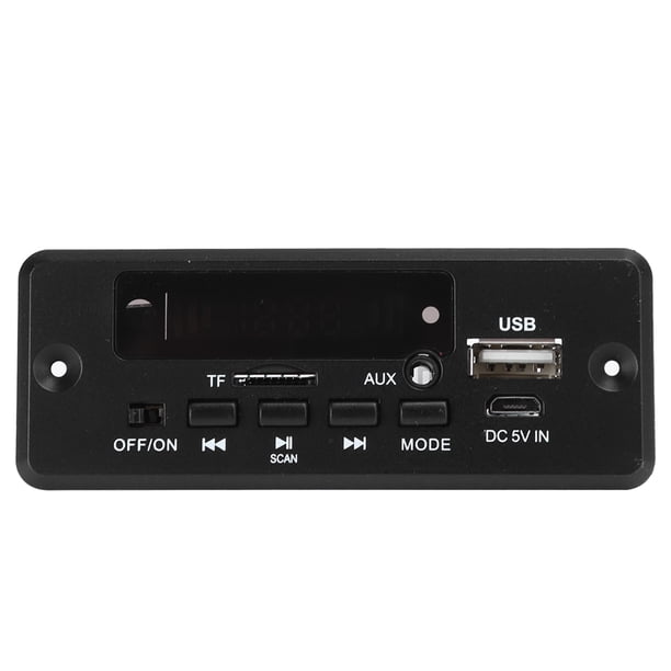Placa decodificadora de MP3 con Bluetooth, módulo de reproductor y amplificador de pantalla digital, 2 x 3 W, color negro